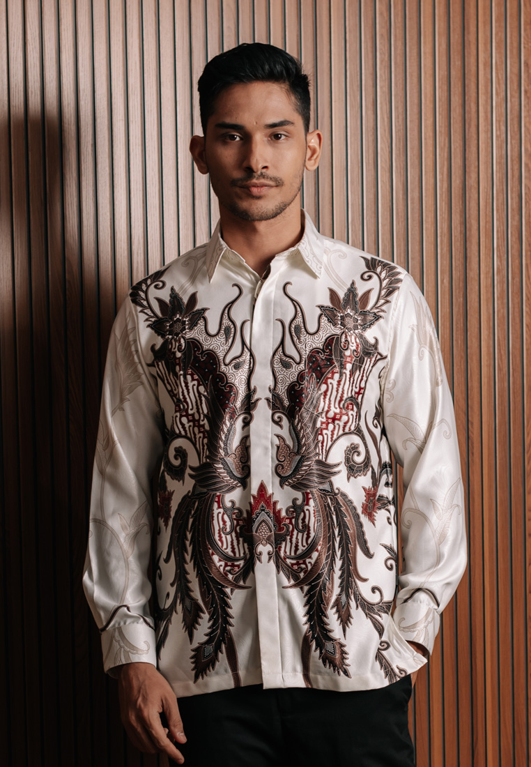 Hadinata Batik Pria Kemeja Panjang Furing Semi Sutra Mahesya Maa-0